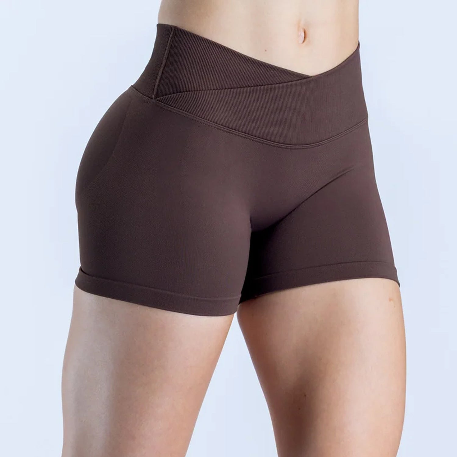 Seamless Knitted Womens Yoga Fitness Sports Three-Quarter Shorts